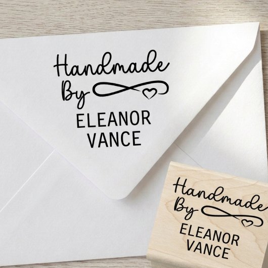 Elegante stijlvolle handgemaakte script hart rubberstempel