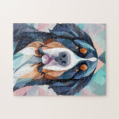 Elegante stijlvolle hond bernese berg legpuzzel (Horizontaal)