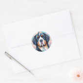 Elegante stijlvolle hond bernese berg ronde sticker (Envelop)