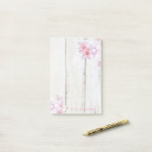 Elegante stijlvolle houtstructuur, kersenboom post-it® notes (Op bureau)