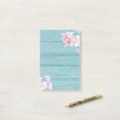 Elegante stijlvolle houtstructuur, kersenboom post-it® notes (Op bureau)