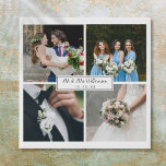 Elegante Stijlvolle Huwelijksfoto's Collage Imitatie Canvas Print<br><div class="desc">Pas uw vier favoriete trouwfoto's aan met uw naam en speciale datum om een unieke foto-collage,  geheugen en geschenk te creëer. Een heerlijk koepel voor de schat! Ontworpen door: Thisnotme©</div>