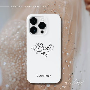 Elegante stijlvolle kalligrafie Bruid zwart en wit iPhone 14 Plus Hoesje
