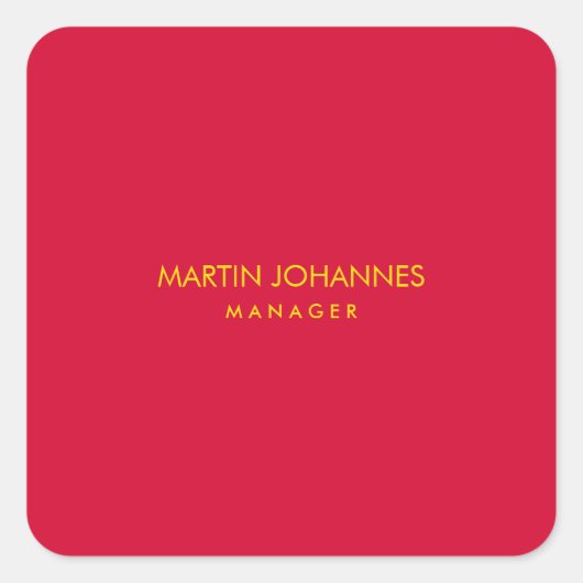 Elegante stijlvolle kersenrode gouden kleur aangep vierkante sticker (Voorkant)