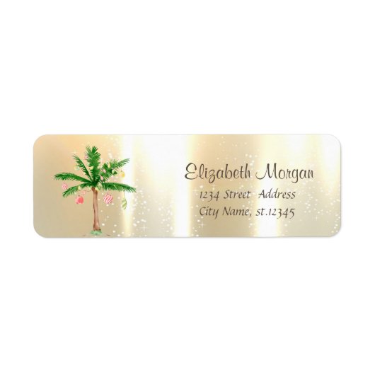 Elegante, stijlvolle kerstballen palm etiket (Voorkant)
