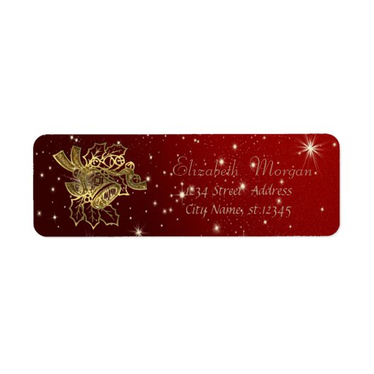 Elegante, stijlvolle kerstbel etiket (Voorkant)