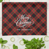 Elegante stijlvolle Kerstscript Plaid Theedoek (Gevouwen)