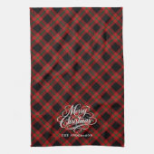 Elegante stijlvolle Kerstscript Plaid Theedoek (Verticaal)