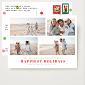 Elegante STIJLVOLLE Kleurrijke 4 Foto Collage GELU Feestdagenkaart