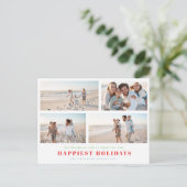 Elegante STIJLVOLLE Kleurrijke 4 Foto Collage GELU Feestdagenkaart (Staand voorkant)