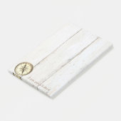 Elegante stijlvolle kompas met houtstructuur post-it® notes (Schuin)