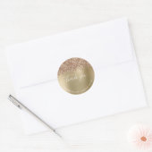 Elegante stijlvolle koperen roze gouden glans dank ronde sticker (Envelop)