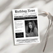 Elegante stijlvolle krant Quinceañera Kaart