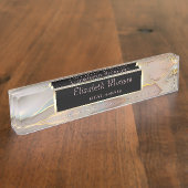 Elegante stijlvolle lijst opaal naambordje (Zijkant)