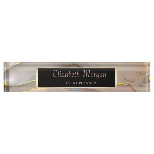 Elegante stijlvolle lijst opaal naambordje (Voorkant)