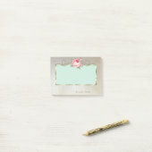 Elegante stijlvolle lijst, roos post-it® notes (Op bureau)