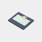 Elegante stijlvolle lijst, roos post-it® notes (Schuin)