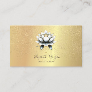 Elegante stijlvolle lotus goud confetti yoga visitekaartje