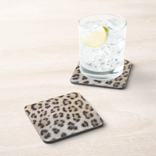 Elegante stijlvolle luipaard cheetah bont dierenpr bier onderzetter