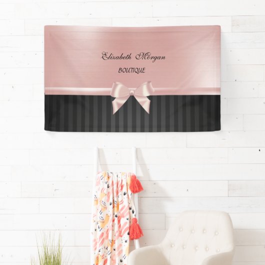 Elegante stijlvolle luxe ,gestreept, roze linten s spandoek (Insitu)