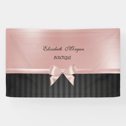 Elegante stijlvolle luxe ,gestreept, roze linten s spandoek (Horizontaal)