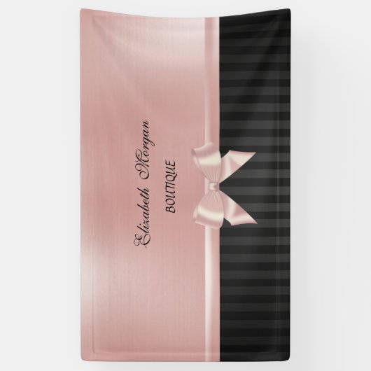 Elegante stijlvolle luxe ,gestreept, roze linten s spandoek (Verticaal)