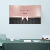 Elegante stijlvolle luxe ,gestreept, roze lintenbo spandoek (Beurs)