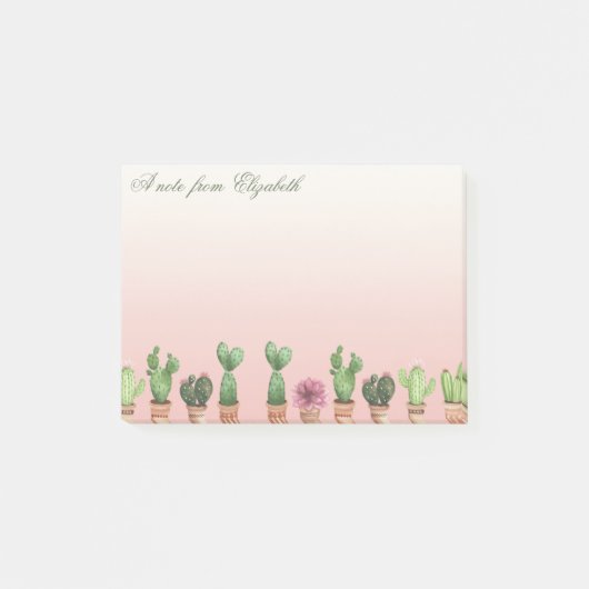 Elegante stijlvolle meisjesachtige Cactus Post-it® Notes (Voorkant)