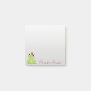 Elegante stijlvolle meisjesachtige cartoon kikker post-it® notes