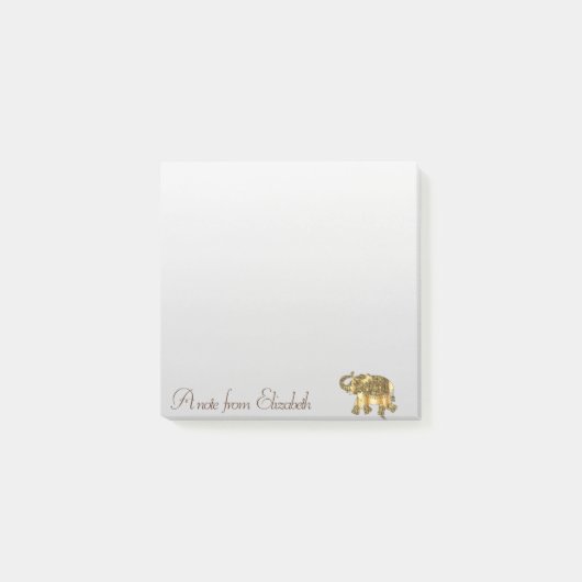Elegante stijlvolle meisjesachtige, gouden paisley post-it® notes (Voorkant)