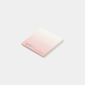 Elegante stijlvolle meisjesachtige, vogels verlief post-it® notes (Schuin)