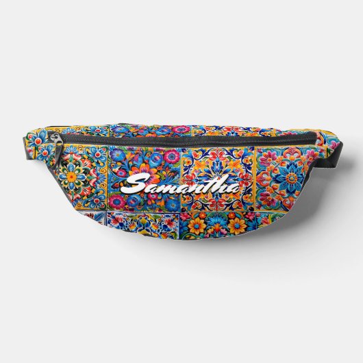 Elegante stijlvolle Mexicaanse talavera tegels mon Heuptasje (Liggend)