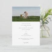 Elegante stijlvolle minimalistische fotobruiloft kaart (Staand voorkant)