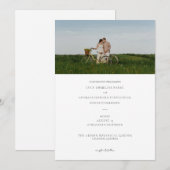Elegante stijlvolle minimalistische fotobruiloft kaart (Voorkant / Achterkant)