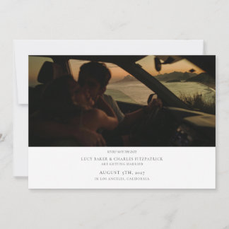 Elegante stijlvolle minimalistische fotobruiloft save the date