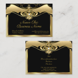 Elegante stijlvolle mode beige goud edelstenen zwa visitekaartje