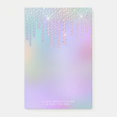 Elegante stijlvolle moderne chick holografische di post-it® notes (Voorkant)