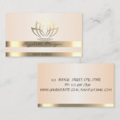 Elegante stijlvolle, moderne gouden strepen Lotus Visitekaartje (Voorkant / Achterkant)