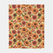 Elegante stijlvolle moderne kleurrijke zonnebloem fleece deken (Voorkant)