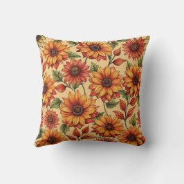 Elegante stijlvolle moderne kleurrijke zonnebloem  kussen