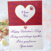 Elegante stijlvolle moderne rode hart Valentijnsda Feestdagen Kaart