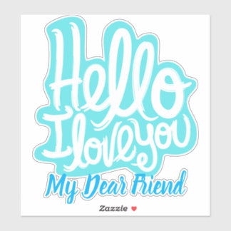 elegante stijlvolle moderne trendy ik hou van je sticker