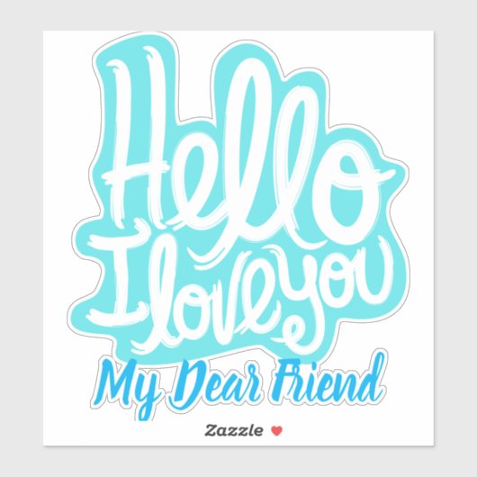 elegante stijlvolle moderne trendy ik hou van je sticker (Vel)