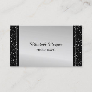 Elegante Stijlvolle Moderne Zilveren Confetti Visitekaartje