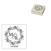 Elegante stijlvolle monogram botanische bloemen br rubberstempel (Gestempeld)