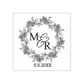 Elegante stijlvolle monogram botanische bloemen br rubberstempel (Afrduk)