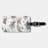 Elegante stijlvolle mooie vlinders gepersonaliseer bagagelabel (Voorkant horizontaal)