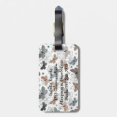 Elegante stijlvolle mooie vlinders gepersonaliseer bagagelabel (Achterkant verticaal)