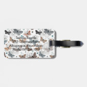 Elegante stijlvolle mooie vlinders gepersonaliseer bagagelabel (Achterkant horizontaal)