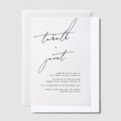 Elegante stijlvolle namen zwarte bruiloft vellum uitnodigingen (Offset)